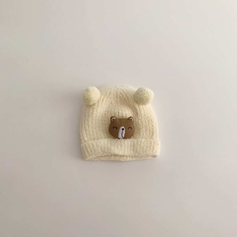 Cute Super Double Ball Bear Knitted Kids' Headwear