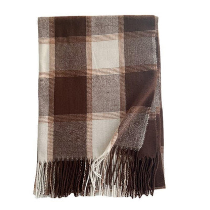 Women's & Men's Korean Style Winter Cashmere Vintage Plaid Scarfs