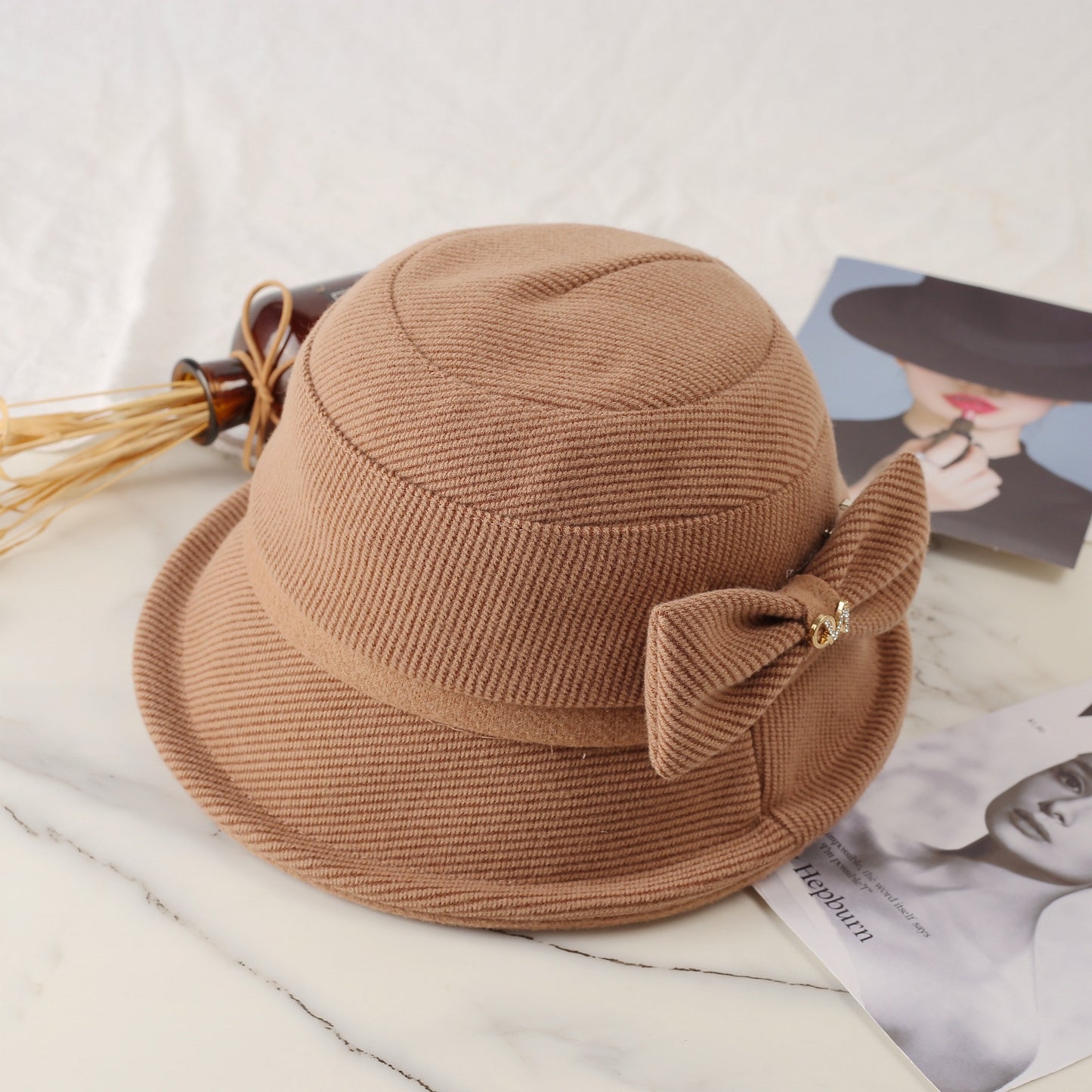 Bowknot Bason Lady Elegant Bucket Hat Hats & Caps