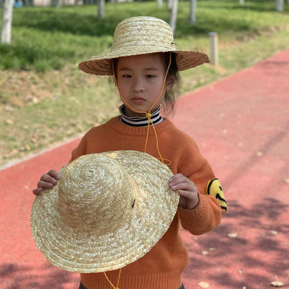 Children's Wheat-straw Hat Environmental Protection Boys Beach Kids' Headwear