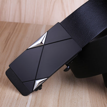 Men's Leather Toothless Automatic Buckle Waist Seal Belts