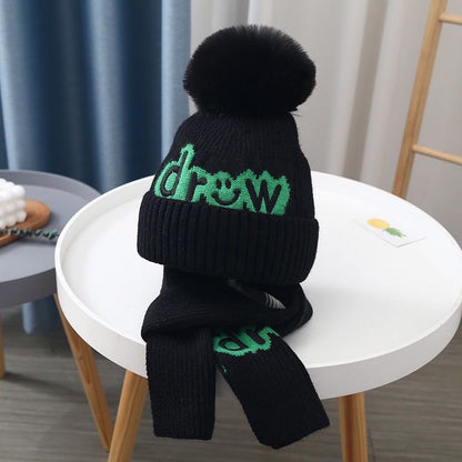 Children's Hat Suit Boys Winter Thermal Pure Kids' Headwear