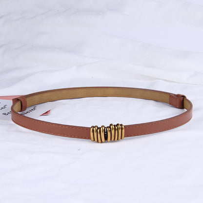 Women's Of Buckles Hook Adjustable Thin Female Ornament Belts