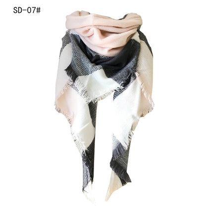 Women's Double-sided Square Triangular Binder Neck Warmer Scarfs