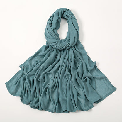 Malay Indonesian Rayon Monochrome Wide-brimmed Thin Scarfs