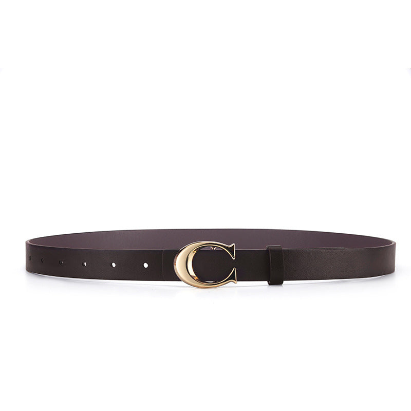 Women's Korean Style Elegant Buckle Double-sided Fashion Slim Belts