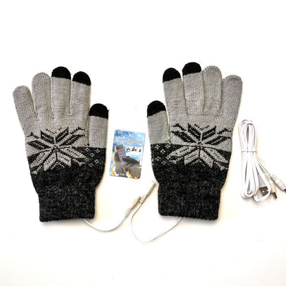 Men's Electric Heating Hand Warming Woven Gloves