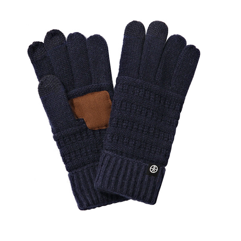 Warm Outdoor Windproof Knitting Wool Cycling Thickened Gloves