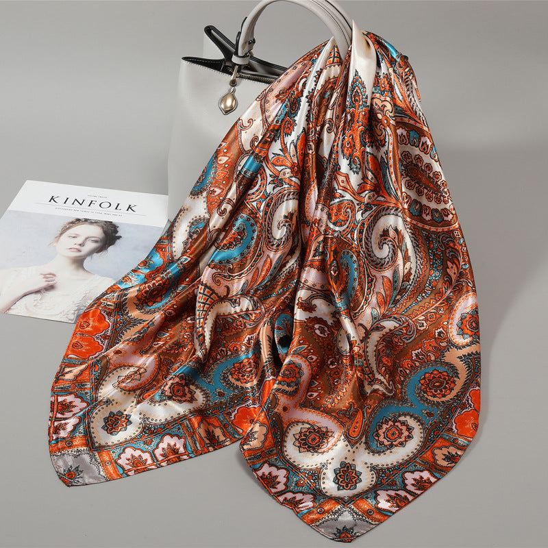 Women's Large Kerchief Silk Autumn Summer Thin Scarfs