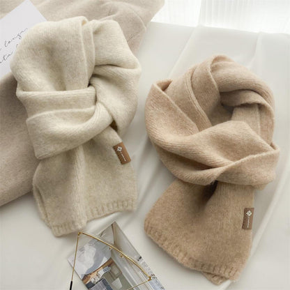 Women's Korean Style Easy To Match Small Soft Glutinous Knitted Scarfs