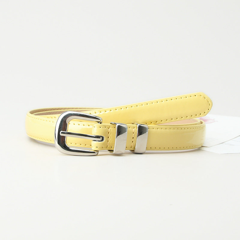 Women's Korean Style Versatile Alloy Thin Candy Color Belts