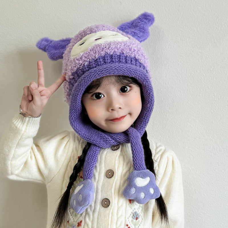 Children's Hat Integrated Knitted Thermal Windproof Boy Kids' Headwear