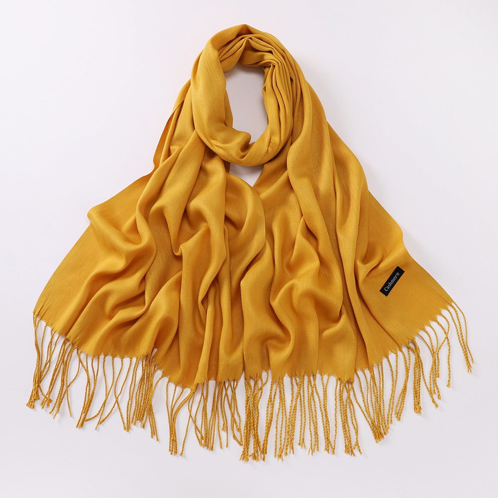 Imitation Cashmere Solid Color Long Warm Scarfs