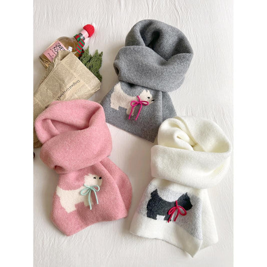 Super Beautiful Handmade Bow Cartoon Puppy Scarfs