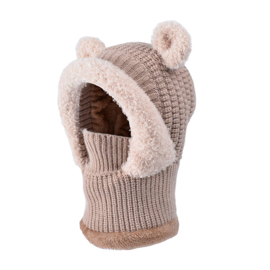 Children's Bear Mask Integrated With Winter Outdoor Kids' Headwear