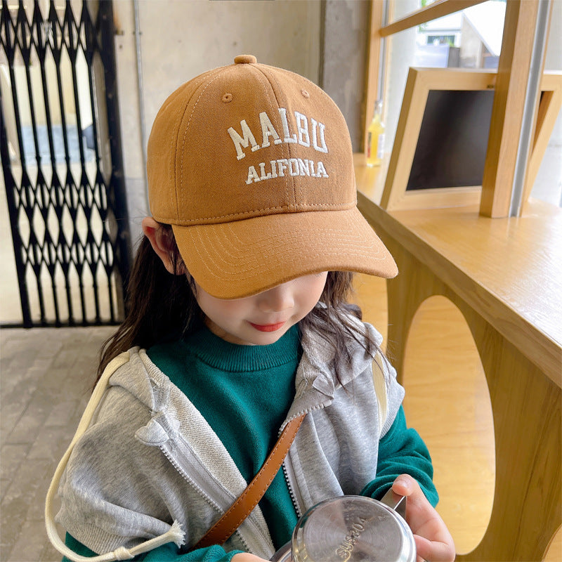 Korean Fashion Peaked Thin Letter Handsome Kids' Headwear