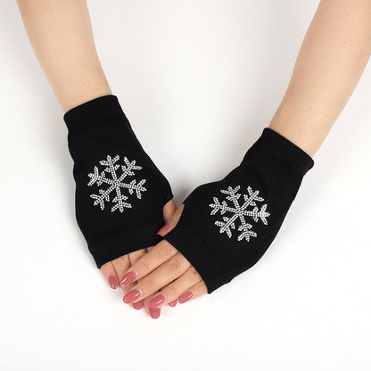 Women's & Men's Dance Open Finger Rivet Knitting Wool Gloves