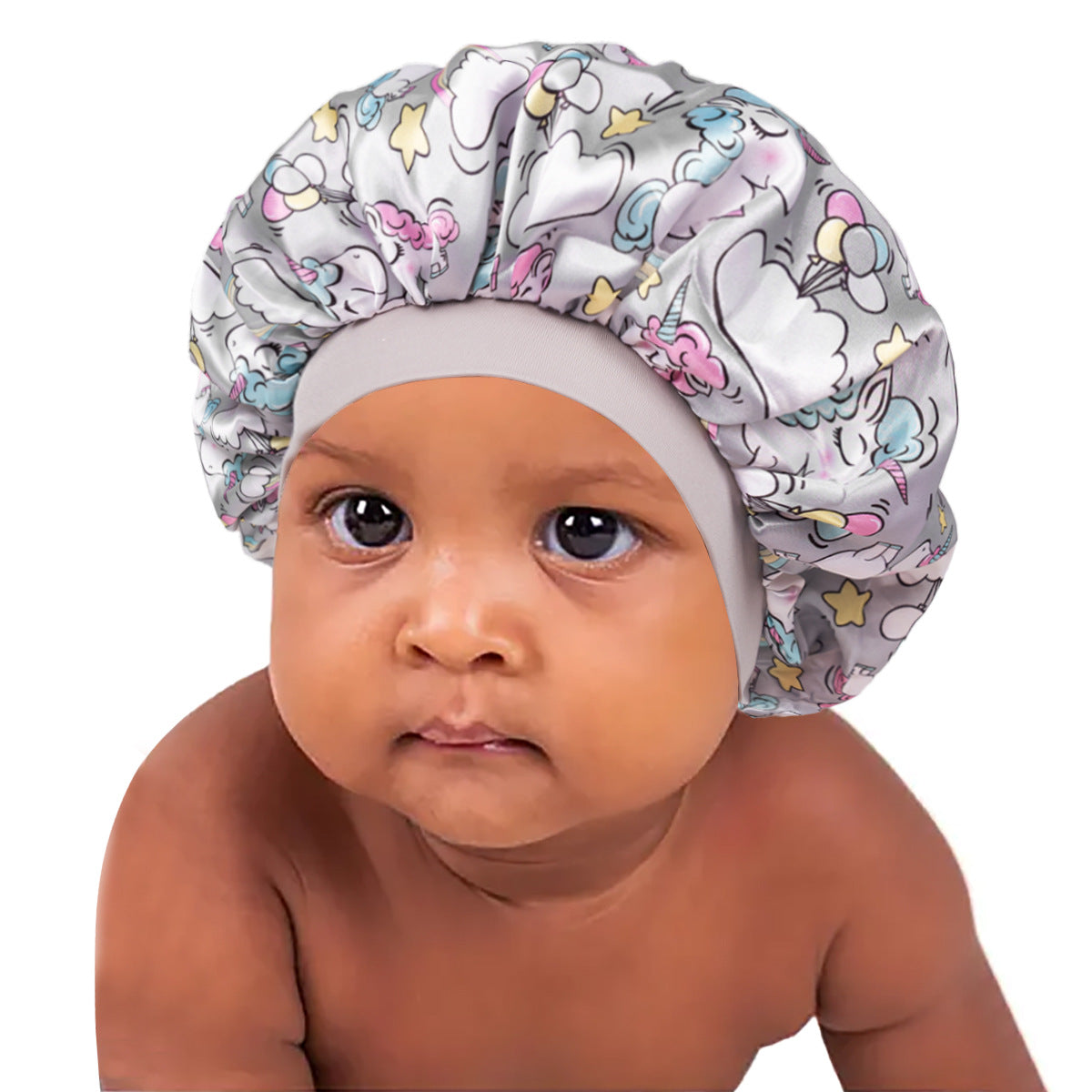 Children's Satin Nightcap Shower Infant Printed Kids' Headwear