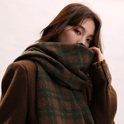 Women's Plaid Korean Thickened British Shawl High-grade Scarfs