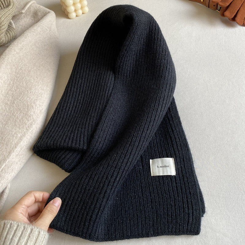 Women's & Men's Long Solid Color Knitted Wool Keep Scarfs