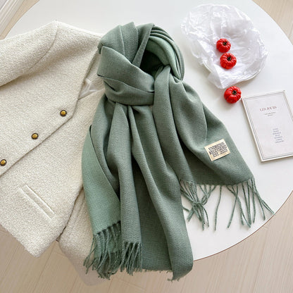 Women's Korean Double-sided Artificial Cashmere Pure Color Warm Scarfs