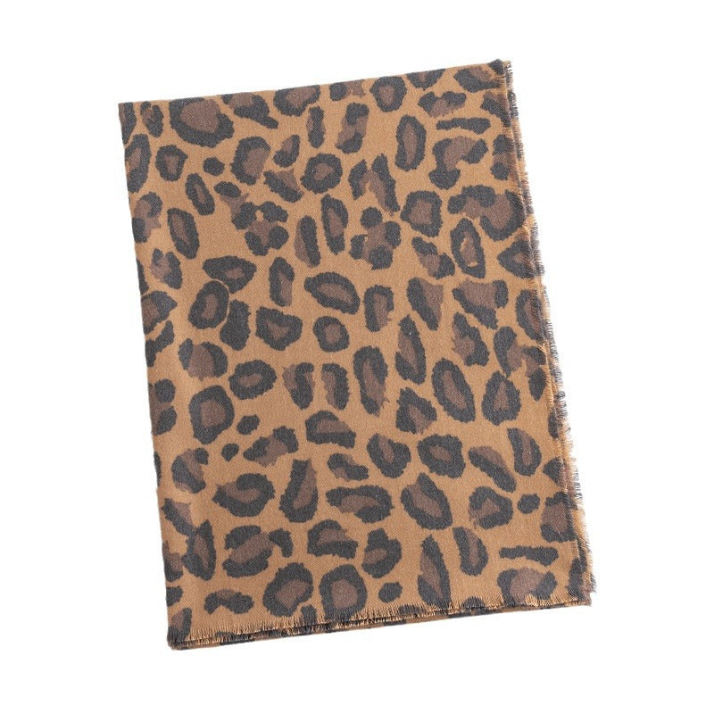 Women's Leopard Print High-grade Soft Warm Cashmere Scarfs