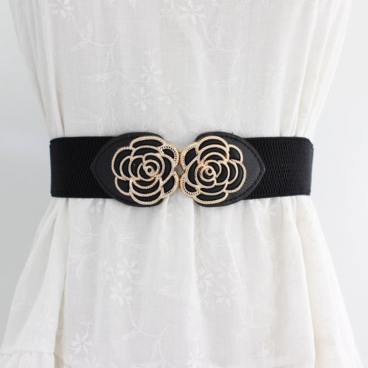 Of Buckles Elastic Waistband Ladies Decoration With Belts