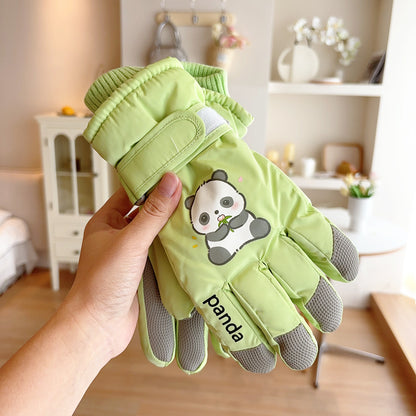 Cute Panda Windproof Riding Ski Outdoor Gloves