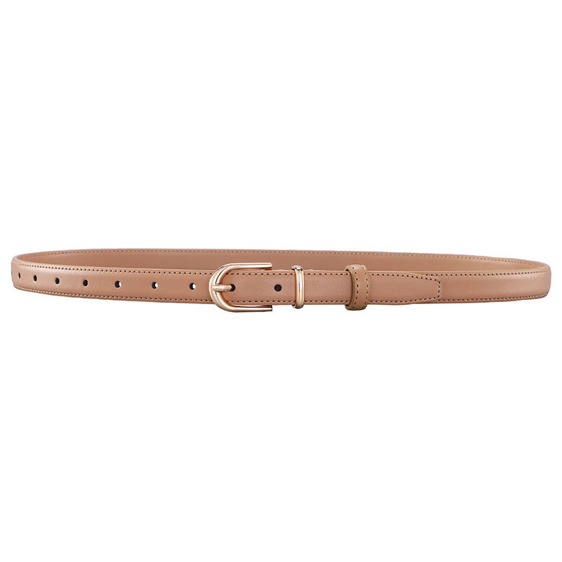 Women's Alloy Pin Buckle Cowhide High-grade Simple Belts