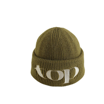 Children's Korean Style Warm Knitted Simple Embroidery Western Boys Kids' Headwear