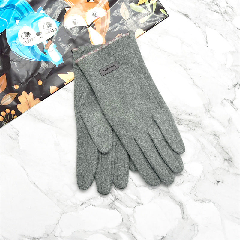 Biking Fleece-lined Thickened Cold Protection Korean Gloves