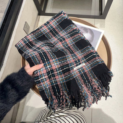 Women's Winter High-grade Plaid Korean Style Couple Shawl Scarfs