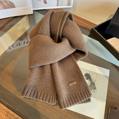 Women's & Men's Pure Wool Winter Solid Color Small Scarfs