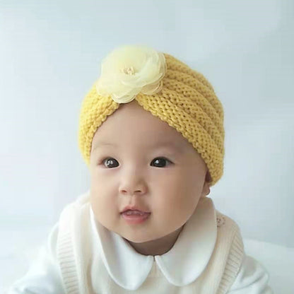 Children's Ethnic Style Hat Handmade Flower Autumn Kids' Headwear