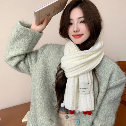 Women's Korean Fashionable Cute Red Gift Knitted Scarfs