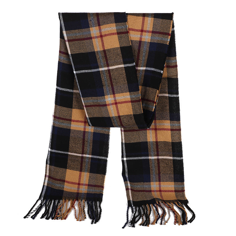 Men's Thin Gift Cashmere Jacquard Thick Scarfs