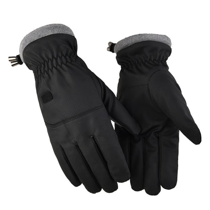 Men's Fleece-lined Thickened Outdoor Riding Windproof Waterproof Gloves