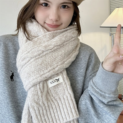 Women's & Men's Twist Braid Cute Korean Winter Wool Scarfs