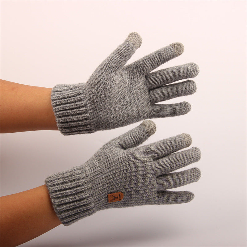 Men's Knitted Knitting Wool Winter Touch Screen Gloves