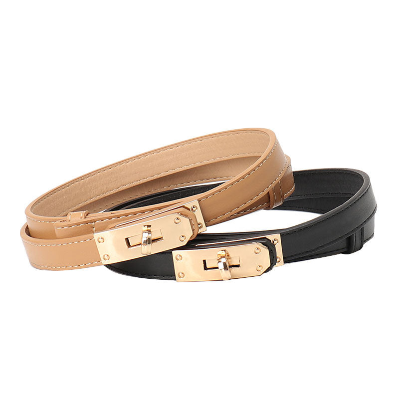 Women's Lock Buckle Thin For Dress Fitted Waist Sweater Belts