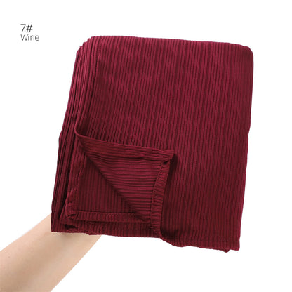 Women's Knitted Pure Color Soft Striped Bag Scarfs