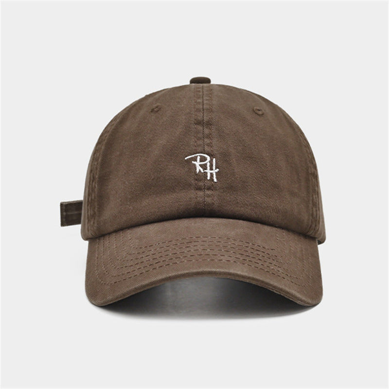 Women's & Men's Khaki Soft Top Baseball Peaked Deep Black Korean Hats & Caps