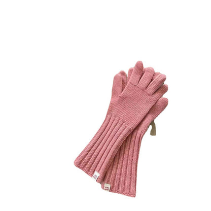 Women's Of Korean Solid Color Knitted Winter Gloves