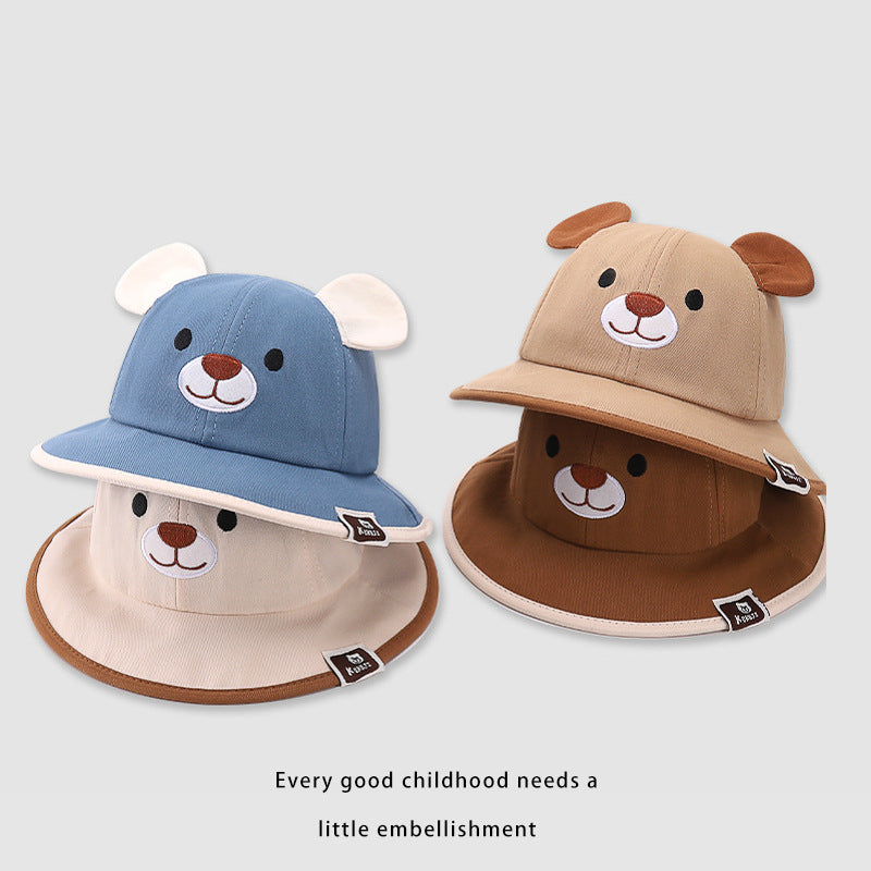 Covered Bear Ears Wide Brim Bucket Kids' Headwear