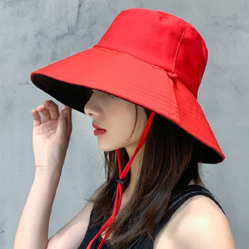 Female Reversible Fisherman Outdoor Bucket Big Hats & Caps