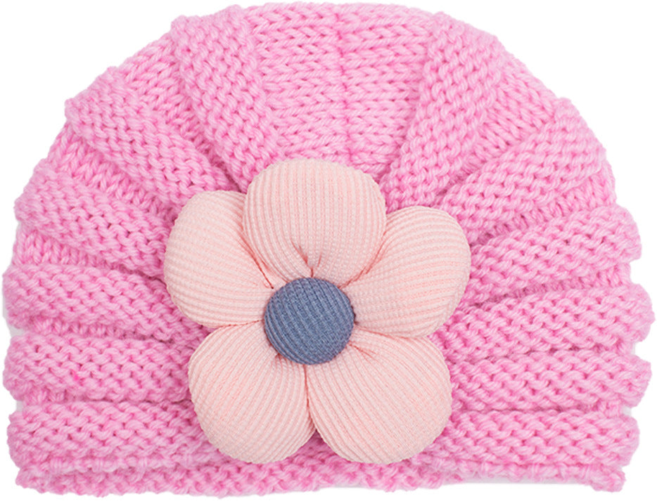 Children's Woolen Warm Comfortable Flower Sleeve Hat Kids' Headwear