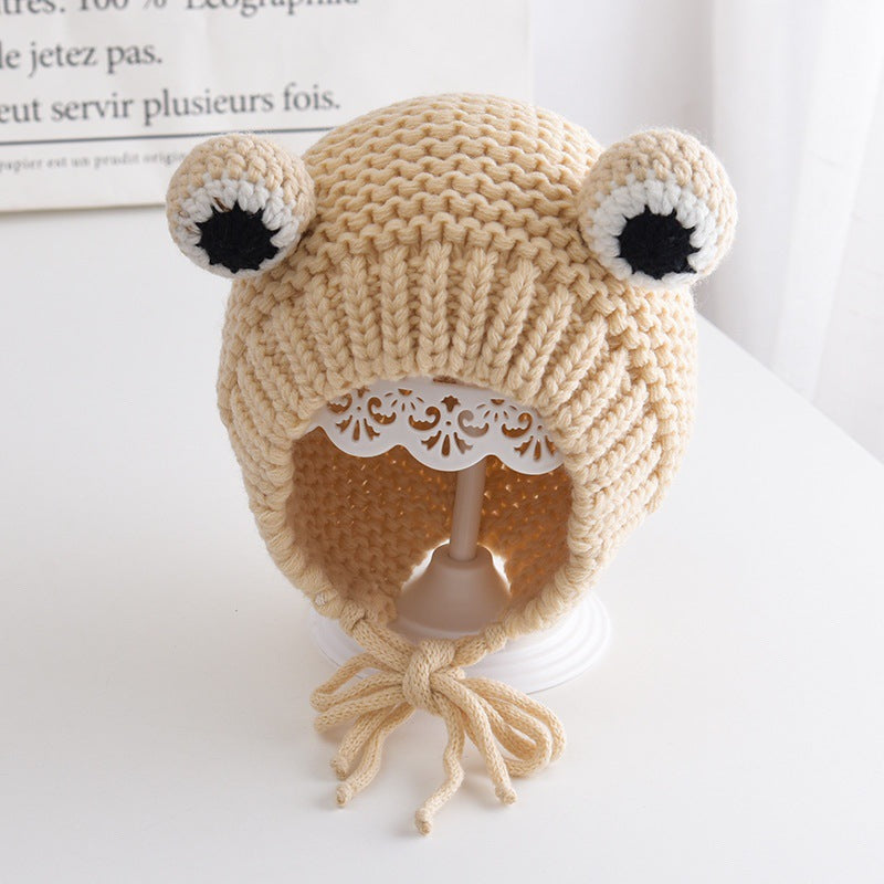 Big Eyes Frog Fleece-lined Woolen Hat Kids' Headwear