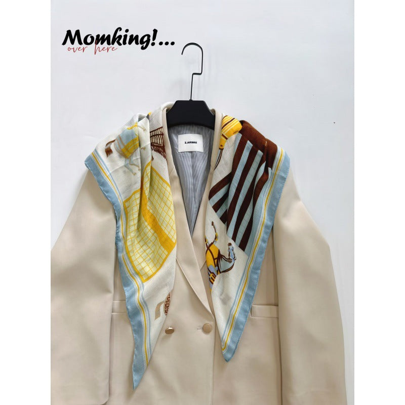 Korean Style Cotton Linen Thin Cape Scarfs