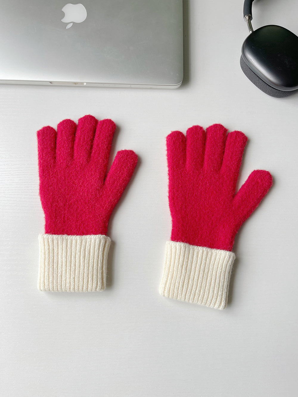 Women's Knitted Knitting Wool Warm Touch Screen Leakage Gloves