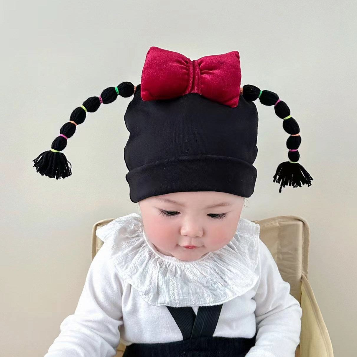 Born Hair Band Bow Rubber Long Braid Hat Kids' Headwear